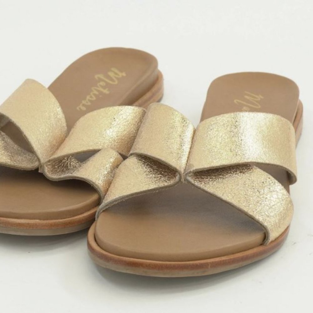 NWT / NIB - Matisse Wise Gold Leather Slide Sandals - Sizes 7 & 9